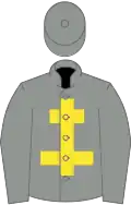 Grey, yellow cross of lorraine
