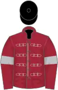 Maroon, silver braid, maroon sleeves, silver armlets, black cap