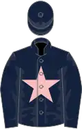 Dark blue, pink star