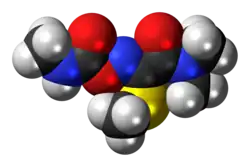 Space-filling model of oxamyl