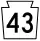 Pennsylvania Route 43 marker