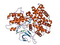 2euf: X-ray structure of human CDK6-Vcyclin in complex with the inhibitor PD0332991