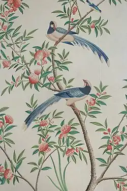 The Upper Drawing Room wallpaper (detail).