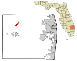 Location in Palm Beach County and the state of Florida