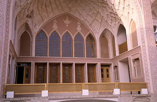 A fine example of a Panj-dari seen from the main balcony of the Ameri House, Kashan