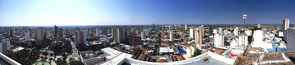 Panoramic view of central Presidente Prudente