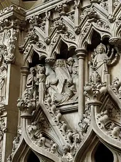 Part of Hitch's carving on the Truro Cathedral reredos