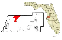 Location in Pasco County and the state of Florida