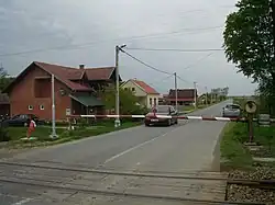Main road passing through Pčelić, Croatia.