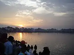 People Celebrating Chhath Festival the 2nd Day at Morning a tribute to the rising holy God Sun