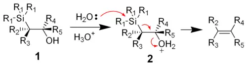 The mechanism of the acid-catalyzed elimination of the Peterson olefination
