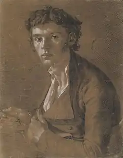 Self-portrait (ca. 1801–02), black & white chalk, 55.3 x 43.3&nbsp;cm.