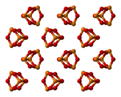 Packing of P4O6 molecules in the crystal structure