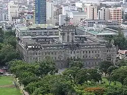 A top view of the building