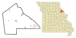 Location of Annada, Missouri