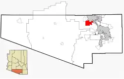 Location in Pima County and the state of Arizona