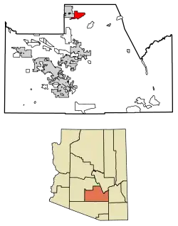Location of Gold Canyon in Pinal County, Arizona