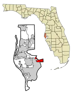 Location in Pinellas County and the state of Florida