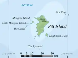 Pitt Island, Flowerpot Bay is located on the north coast