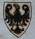 Přemyslid dynasty (Duchy of Bohemia) Right: The earliest known colored coat of arms of Přemyslids depicted in the Passional of Abbes Kunigunde (1310s)
