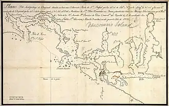 A Spanish map of Clayoquot Sound in 1791
