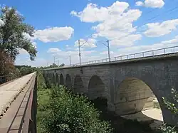 Railway bridge over the Prahova River in Bobolia