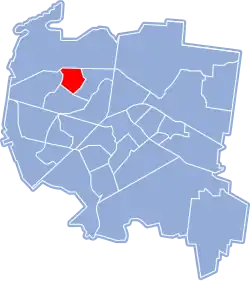 Location of Dziesięciny II District within Białystok