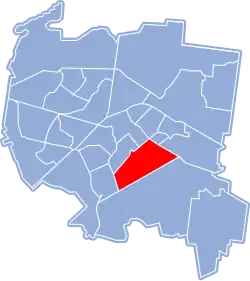 Location of Mickiewicza District within Białystok