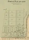 Detail of 1877 map showing Point Pleasant, Ohio