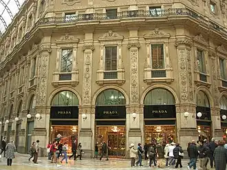 Prada boutique at the Galleria Vittorio Emanuele II in Milan, Italy