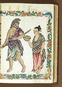 Siamese (Thai) warrior with wife from Siam (Thailand)