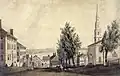 This 1822 painting depicts the church and surrounding buildings.