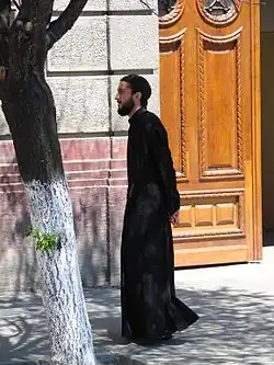 Monk in cassock