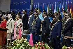 King Charles III with Commonwealth leaders at his first CHOGM as Head of the Commonwealth, Samoa 2024