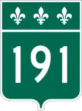 Route 191 marker