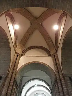 Groin vault with ribs at Sainte-Croix Abbey church of Quimperlé, Brittany (1083)