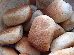 Pandesal from the Philippines with shredded malunggay leaves
