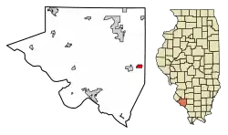 Location of Percy in Randolph County, Illinois.