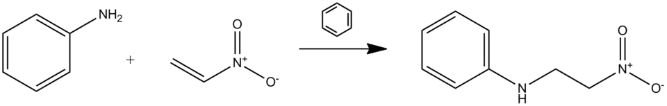 Reaction of nitroethylene and aniline