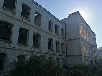 Side view of the school