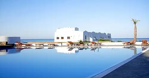 A tourist resort near the sea