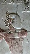 Relief of Seti I wearing a white khat