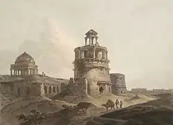 Feroze Shah Kotla ruins, painted in 1802.