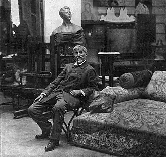 Repin in his studio at the Penaty Memorial Estate (1914)