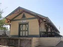 Restored railroad depot in West