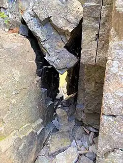 Ritual narrow passage in the rock