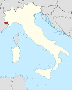 locator map of diocese of Cuneo