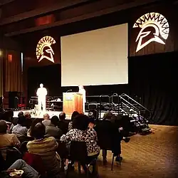 The Ron Barrett Ballroom, which was removed after renovations in 2016.