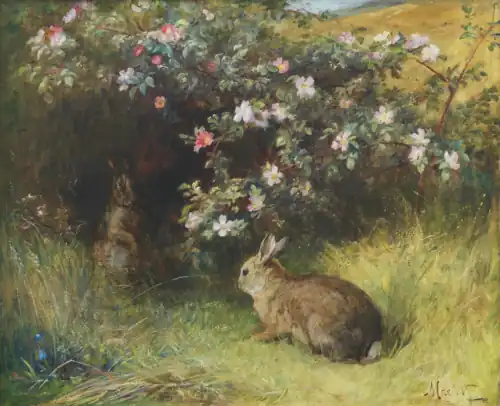 Roses and Rabbits by John MacWhirter