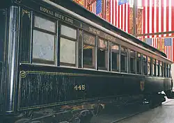 Coach built in 1890 by Pullman for the B&O Royal Blue, now at the B&O Railroad Museum in Baltimore, Maryland